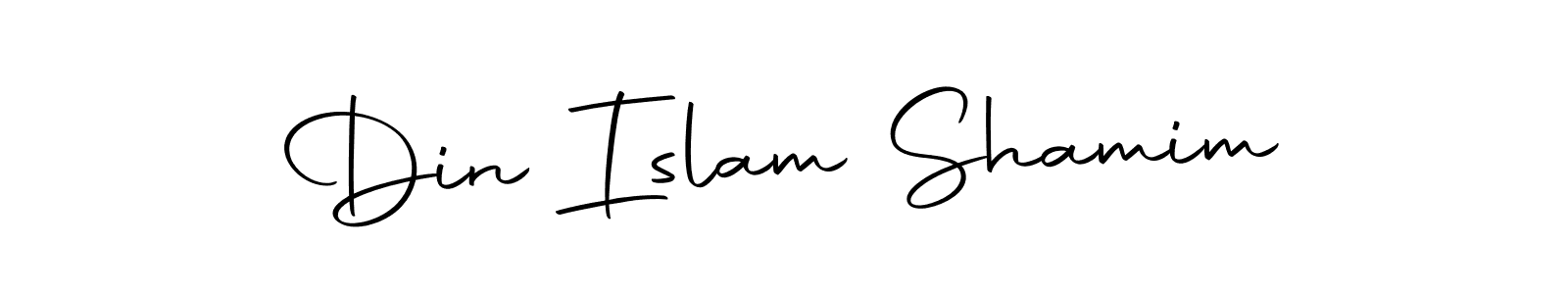 Design your own signature with our free online signature maker. With this signature software, you can create a handwritten (Autography-DOLnW) signature for name Din Islam Shamim. Din Islam Shamim signature style 10 images and pictures png