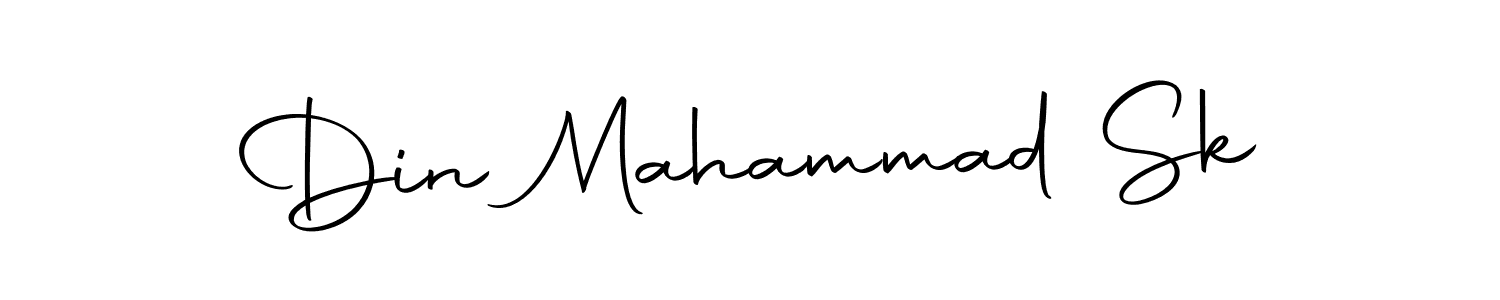 How to make Din Mahammad Sk name signature. Use Autography-DOLnW style for creating short signs online. This is the latest handwritten sign. Din Mahammad Sk signature style 10 images and pictures png