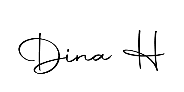 Use a signature maker to create a handwritten signature online. With this signature software, you can design (Autography-DOLnW) your own signature for name Dina H. Dina H signature style 10 images and pictures png