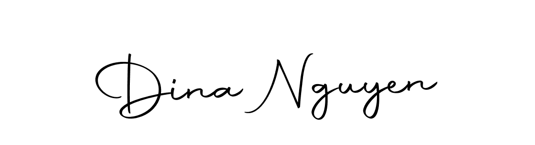 How to make Dina Nguyen name signature. Use Autography-DOLnW style for creating short signs online. This is the latest handwritten sign. Dina Nguyen signature style 10 images and pictures png