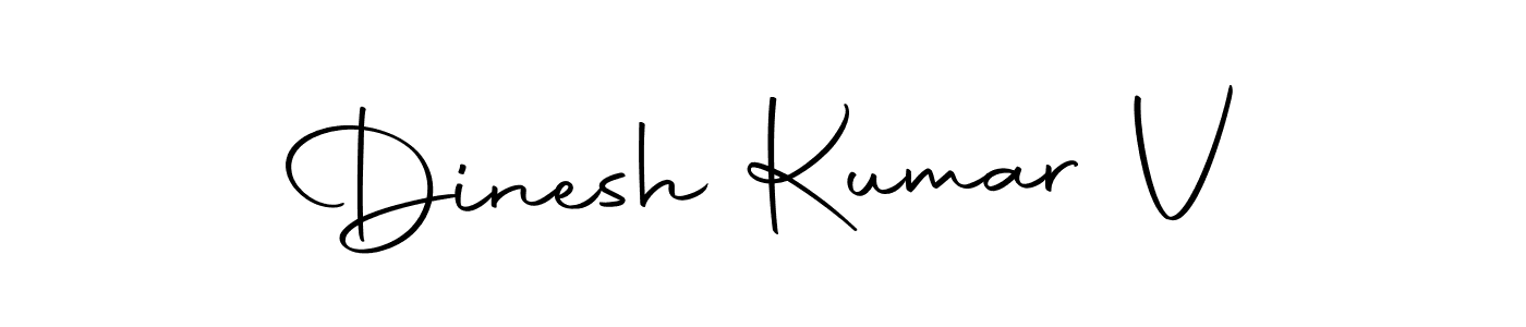 How to make Dinesh Kumar V name signature. Use Autography-DOLnW style for creating short signs online. This is the latest handwritten sign. Dinesh Kumar V signature style 10 images and pictures png