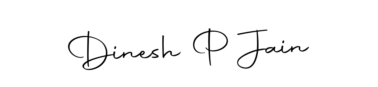 How to make Dinesh P Jain name signature. Use Autography-DOLnW style for creating short signs online. This is the latest handwritten sign. Dinesh P Jain signature style 10 images and pictures png