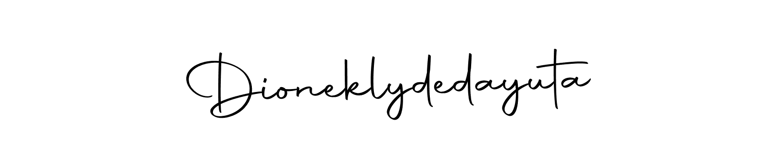 Create a beautiful signature design for name Dioneklydedayuta. With this signature (Autography-DOLnW) fonts, you can make a handwritten signature for free. Dioneklydedayuta signature style 10 images and pictures png