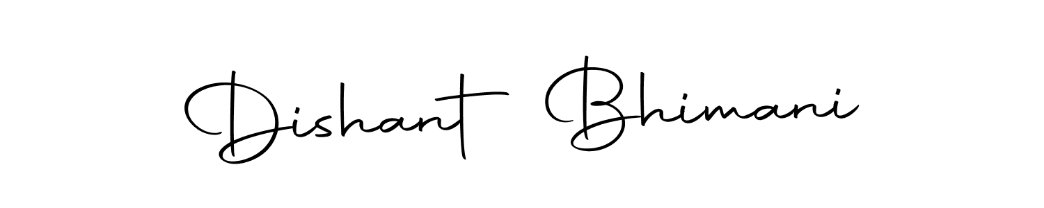 How to make Dishant Bhimani name signature. Use Autography-DOLnW style for creating short signs online. This is the latest handwritten sign. Dishant Bhimani signature style 10 images and pictures png