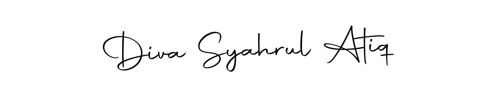 Make a beautiful signature design for name Diva Syahrul Atiq. Use this online signature maker to create a handwritten signature for free. Diva Syahrul Atiq signature style 10 images and pictures png