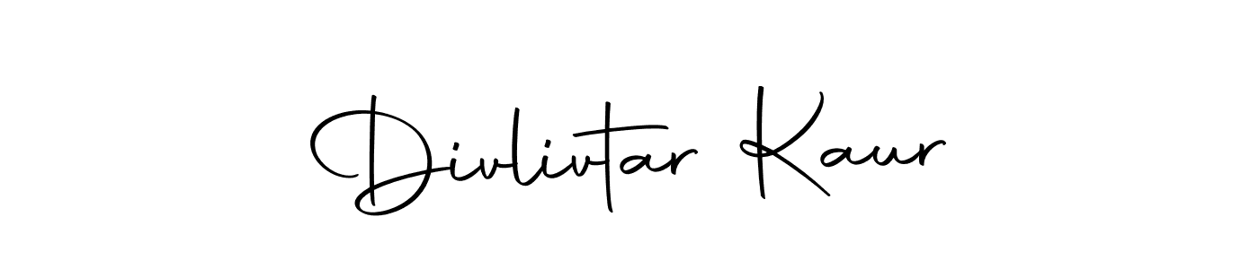 Make a beautiful signature design for name Divlivtar Kaur. With this signature (Autography-DOLnW) style, you can create a handwritten signature for free. Divlivtar Kaur signature style 10 images and pictures png
