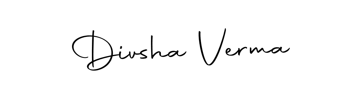 Create a beautiful signature design for name Divsha Verma. With this signature (Autography-DOLnW) fonts, you can make a handwritten signature for free. Divsha Verma signature style 10 images and pictures png