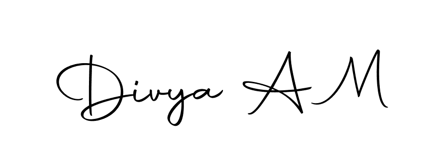 Create a beautiful signature design for name Divya A M. With this signature (Autography-DOLnW) fonts, you can make a handwritten signature for free. Divya A M signature style 10 images and pictures png