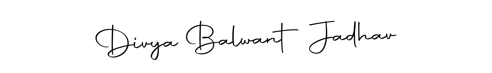 How to make Divya Balwant Jadhav name signature. Use Autography-DOLnW style for creating short signs online. This is the latest handwritten sign. Divya Balwant Jadhav signature style 10 images and pictures png