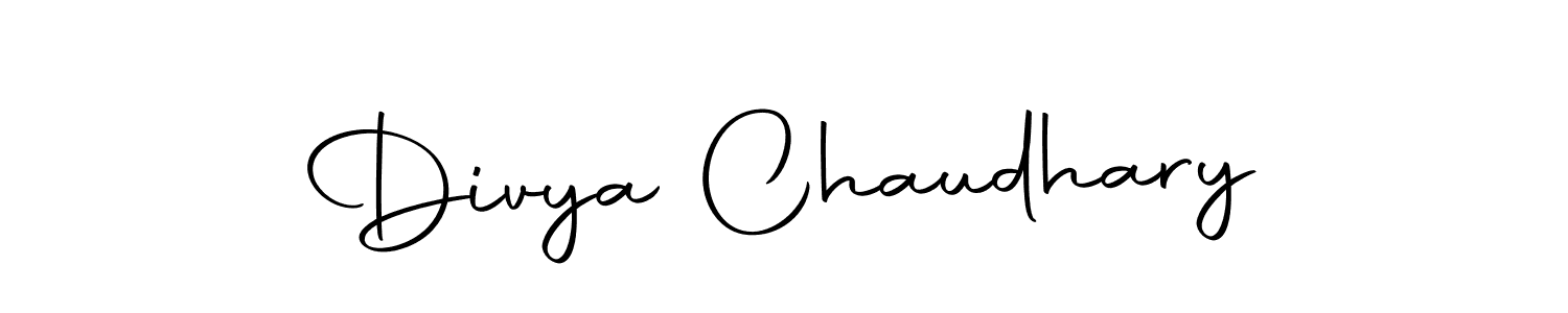 How to make Divya Chaudhary name signature. Use Autography-DOLnW style for creating short signs online. This is the latest handwritten sign. Divya Chaudhary signature style 10 images and pictures png