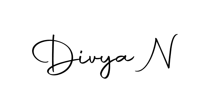 How to make Divya N name signature. Use Autography-DOLnW style for creating short signs online. This is the latest handwritten sign. Divya N signature style 10 images and pictures png