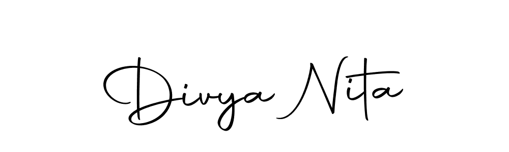 Use a signature maker to create a handwritten signature online. With this signature software, you can design (Autography-DOLnW) your own signature for name Divya Nita. Divya Nita signature style 10 images and pictures png