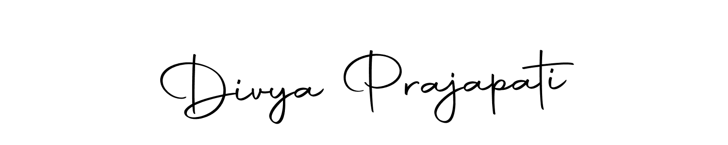 How to make Divya Prajapati name signature. Use Autography-DOLnW style for creating short signs online. This is the latest handwritten sign. Divya Prajapati signature style 10 images and pictures png