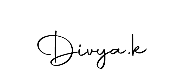 The best way (Autography-DOLnW) to make a short signature is to pick only two or three words in your name. The name Divya.k include a total of six letters. For converting this name. Divya.k signature style 10 images and pictures png