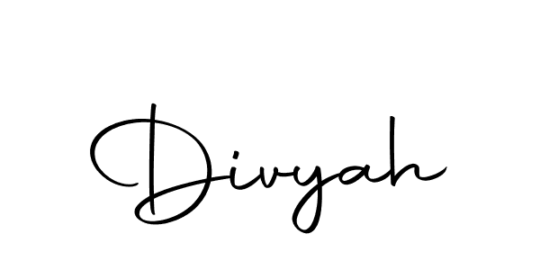 Create a beautiful signature design for name Divyah. With this signature (Autography-DOLnW) fonts, you can make a handwritten signature for free. Divyah signature style 10 images and pictures png