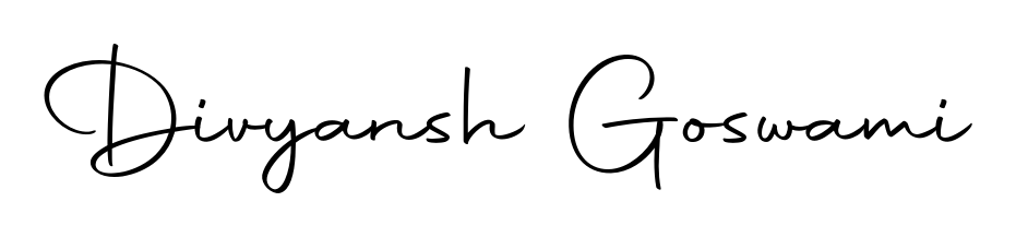 Master the art of signing with Divyansh Goswami written in fluent Autography-DOLnW script. A great template to practice and refine your handwriting. Divyansh Goswami signature style 10 images and pictures png