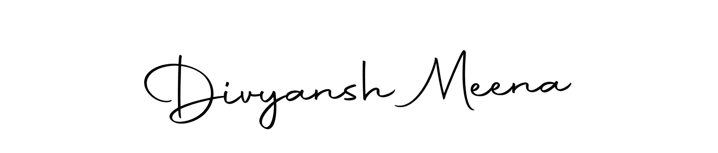 How to make Divyansh Meena name signature. Use Autography-DOLnW style for creating short signs online. This is the latest handwritten sign. Divyansh Meena signature style 10 images and pictures png