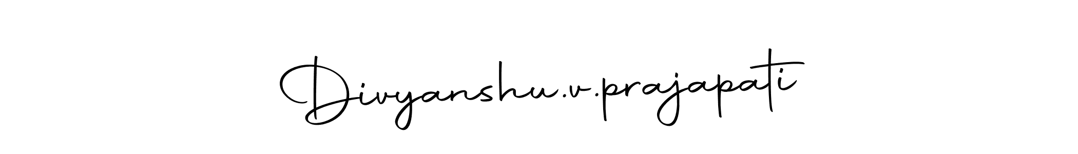 The best way (Autography-DOLnW) to make a short signature is to pick only two or three words in your name. The name Divyanshu.v.prajapati include a total of six letters. For converting this name. Divyanshu.v.prajapati signature style 10 images and pictures png