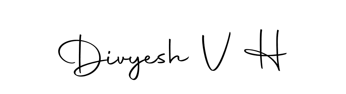 Use a signature maker to create a handwritten signature online. With this signature software, you can design (Autography-DOLnW) your own signature for name Divyesh V H. Divyesh V H signature style 10 images and pictures png