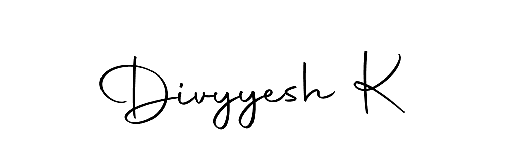 How to make Divyyesh K name signature. Use Autography-DOLnW style for creating short signs online. This is the latest handwritten sign. Divyyesh K signature style 10 images and pictures png