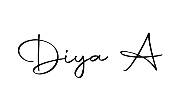 Make a beautiful signature design for name Diya A. Use this online signature maker to create a handwritten signature for free. Diya A signature style 10 images and pictures png