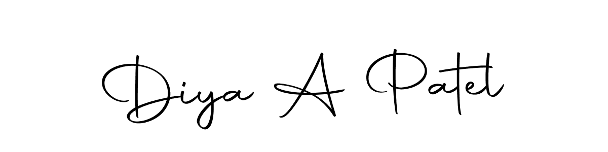 Design your own signature with our free online signature maker. With this signature software, you can create a handwritten (Autography-DOLnW) signature for name Diya A Patel. Diya A Patel signature style 10 images and pictures png