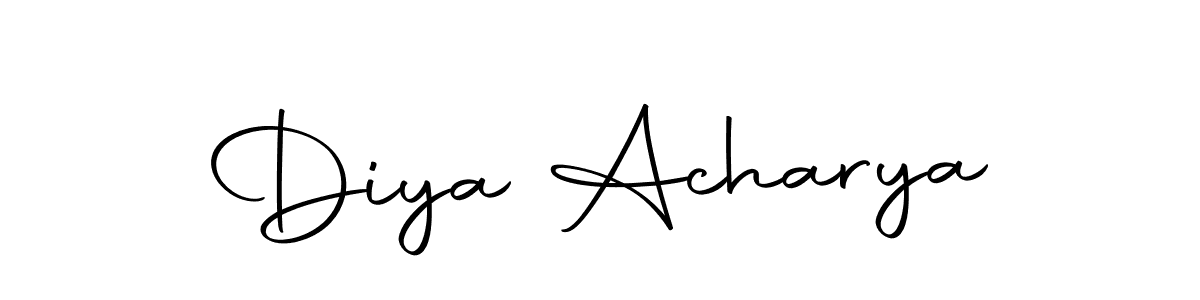 How to make Diya Acharya name signature. Use Autography-DOLnW style for creating short signs online. This is the latest handwritten sign. Diya Acharya signature style 10 images and pictures png