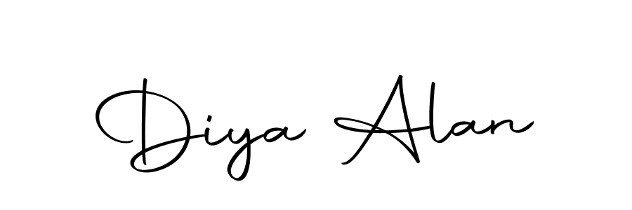 Create a beautiful signature design for name Diya Alan. With this signature (Autography-DOLnW) fonts, you can make a handwritten signature for free. Diya Alan signature style 10 images and pictures png