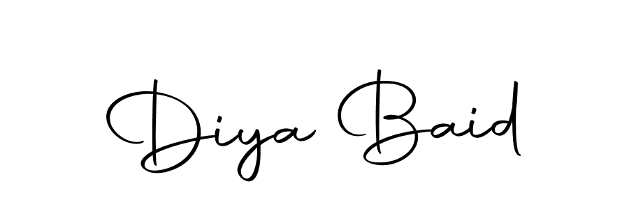 Also we have Diya Baid name is the best signature style. Create professional handwritten signature collection using Autography-DOLnW autograph style. Diya Baid signature style 10 images and pictures png