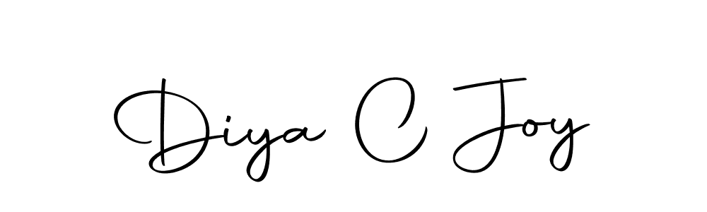 How to make Diya C Joy name signature. Use Autography-DOLnW style for creating short signs online. This is the latest handwritten sign. Diya C Joy signature style 10 images and pictures png