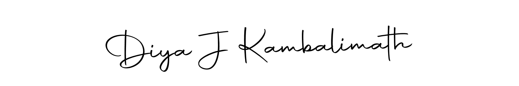 How to make Diya J Kambalimath name signature. Use Autography-DOLnW style for creating short signs online. This is the latest handwritten sign. Diya J Kambalimath signature style 10 images and pictures png