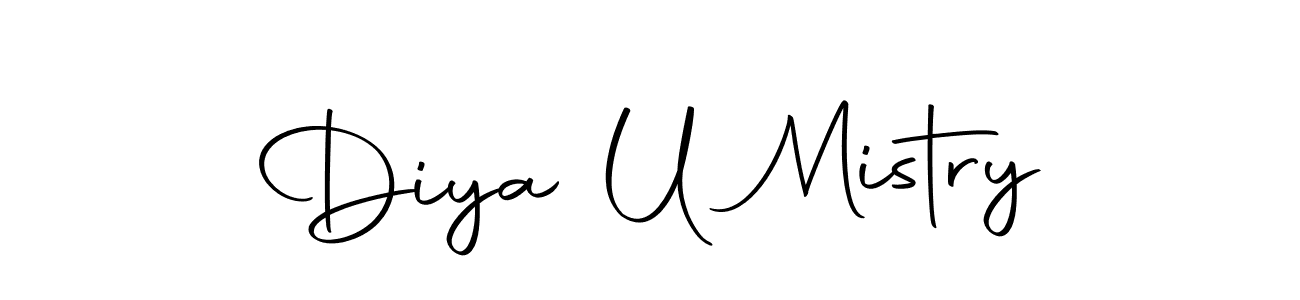 Design your own signature with our free online signature maker. With this signature software, you can create a handwritten (Autography-DOLnW) signature for name Diya U Mistry. Diya U Mistry signature style 10 images and pictures png