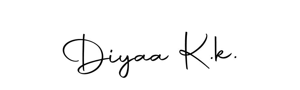 Use a signature maker to create a handwritten signature online. With this signature software, you can design (Autography-DOLnW) your own signature for name Diyaa K.k.. Diyaa K.k. signature style 10 images and pictures png