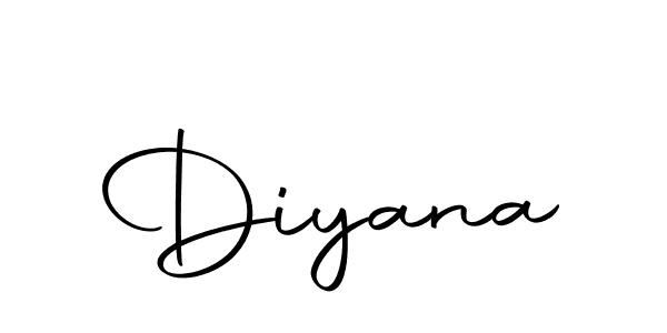 Use a signature maker to create a handwritten signature online. With this signature software, you can design (Autography-DOLnW) your own signature for name Diyana. Diyana signature style 10 images and pictures png