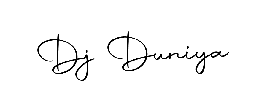 Design your own signature with our free online signature maker. With this signature software, you can create a handwritten (Autography-DOLnW) signature for name Dj Duniya. Dj Duniya signature style 10 images and pictures png