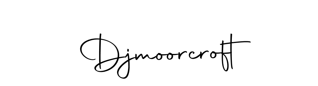 How to make Djmoorcroft name signature. Use Autography-DOLnW style for creating short signs online. This is the latest handwritten sign. Djmoorcroft signature style 10 images and pictures png
