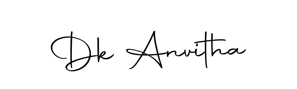 How to make Dk Anvitha name signature. Use Autography-DOLnW style for creating short signs online. This is the latest handwritten sign. Dk Anvitha signature style 10 images and pictures png