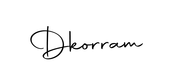 Make a beautiful signature design for name Dkorram. With this signature (Autography-DOLnW) style, you can create a handwritten signature for free. Dkorram signature style 10 images and pictures png