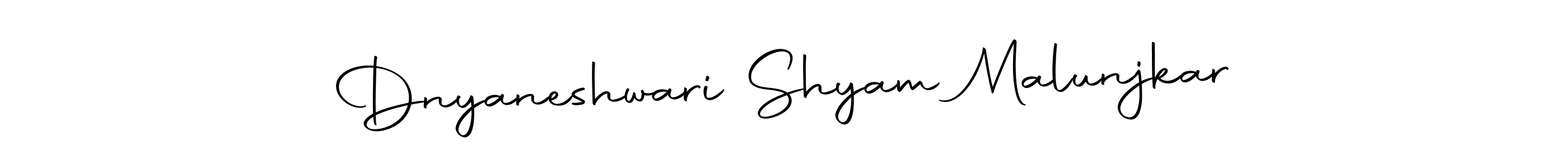 Make a short Dnyaneshwari Shyam Malunjkar signature style. Manage your documents anywhere anytime using Autography-DOLnW. Create and add eSignatures, submit forms, share and send files easily. Dnyaneshwari Shyam Malunjkar signature style 10 images and pictures png