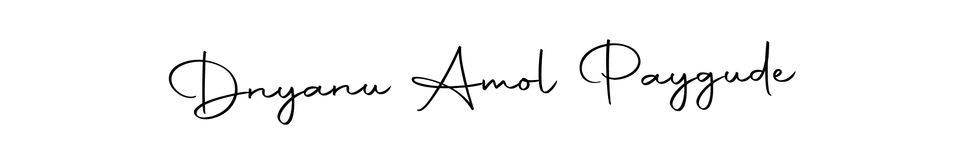 How to make Dnyanu Amol Paygude name signature. Use Autography-DOLnW style for creating short signs online. This is the latest handwritten sign. Dnyanu Amol Paygude signature style 10 images and pictures png
