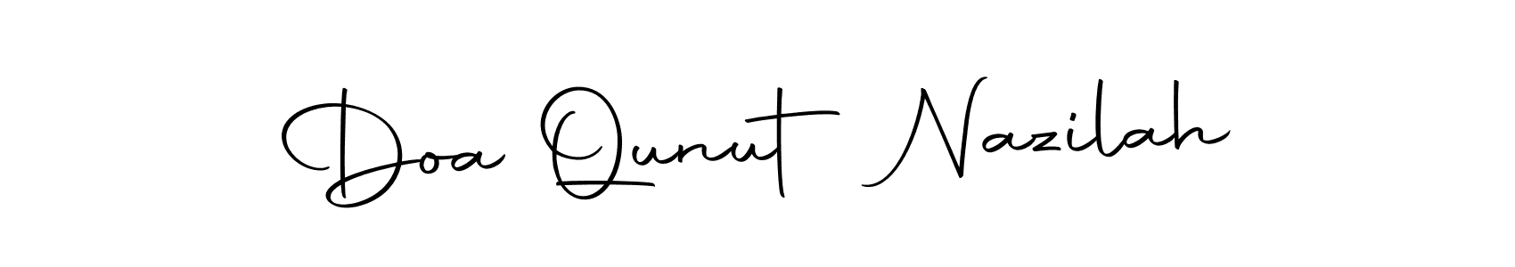 The best way (Autography-DOLnW) to make a short signature is to pick only two or three words in your name. The name Doa Qunut Nazilah include a total of six letters. For converting this name. Doa Qunut Nazilah signature style 10 images and pictures png