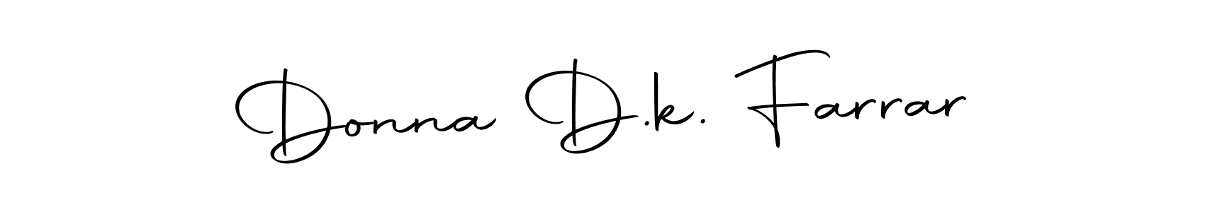 Here are the top 10 professional signature styles for the name Donna D.k. Farrar. These are the best autograph styles you can use for your name. Donna D.k. Farrar signature style 10 images and pictures png