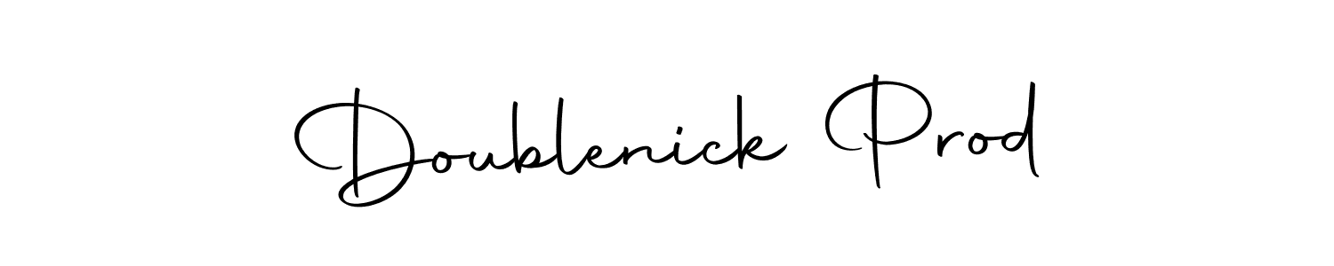 How to make Doublenick Prod name signature. Use Autography-DOLnW style for creating short signs online. This is the latest handwritten sign. Doublenick Prod signature style 10 images and pictures png