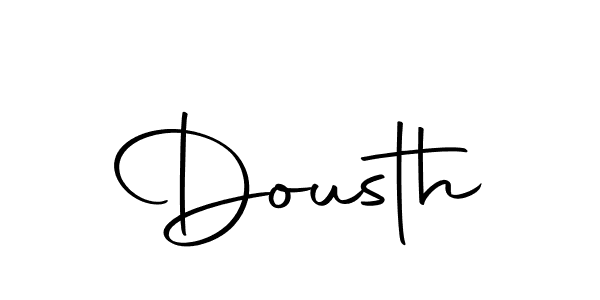 Dousth stylish signature style. Best Handwritten Sign (Autography-DOLnW) for my name. Handwritten Signature Collection Ideas for my name Dousth. Dousth signature style 10 images and pictures png