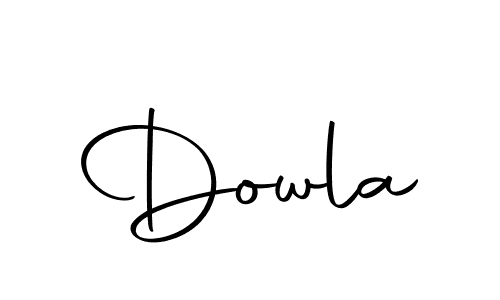 Use a signature maker to create a handwritten signature online. With this signature software, you can design (Autography-DOLnW) your own signature for name Dowla. Dowla signature style 10 images and pictures png