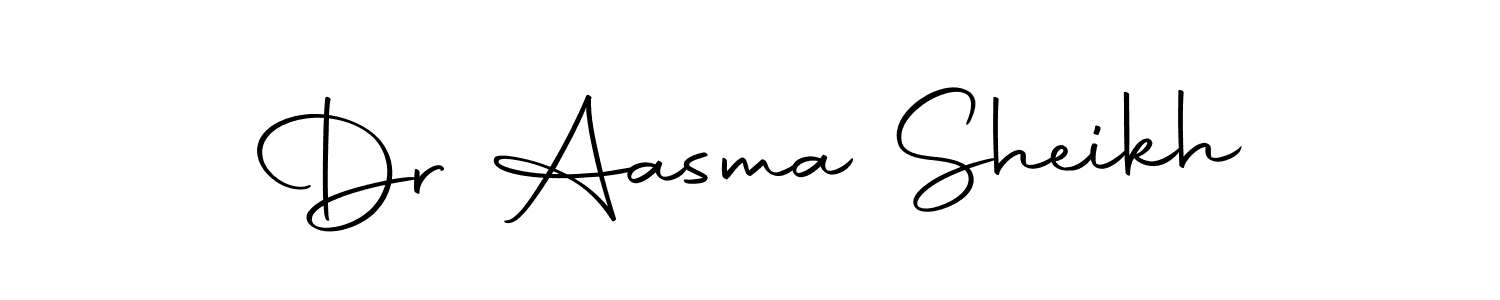 How to make Dr Aasma Sheikh name signature. Use Autography-DOLnW style for creating short signs online. This is the latest handwritten sign. Dr Aasma Sheikh signature style 10 images and pictures png