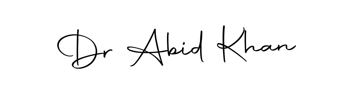 How to make Dr Abid Khan name signature. Use Autography-DOLnW style for creating short signs online. This is the latest handwritten sign. Dr Abid Khan signature style 10 images and pictures png