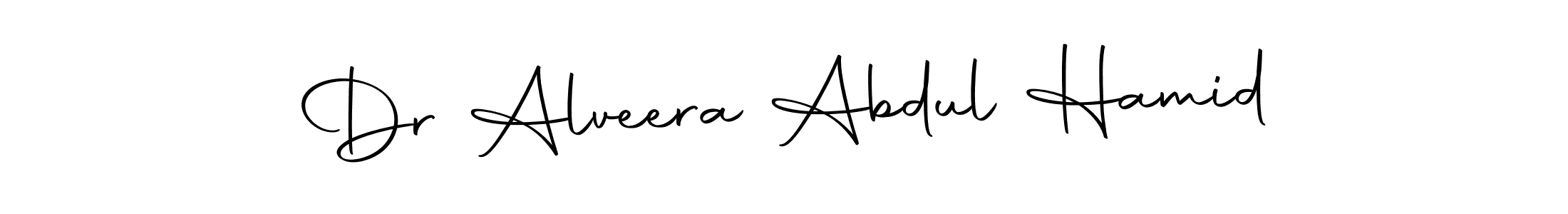 Create a beautiful signature design for name Dr Alveera Abdul Hamid. With this signature (Autography-DOLnW) fonts, you can make a handwritten signature for free. Dr Alveera Abdul Hamid signature style 10 images and pictures png