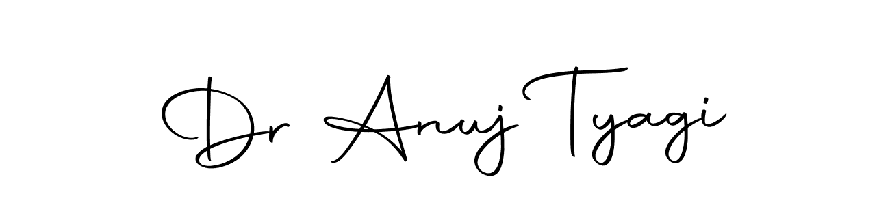 You should practise on your own different ways (Autography-DOLnW) to write your name (Dr Anuj Tyagi) in signature. don't let someone else do it for you. Dr Anuj Tyagi signature style 10 images and pictures png