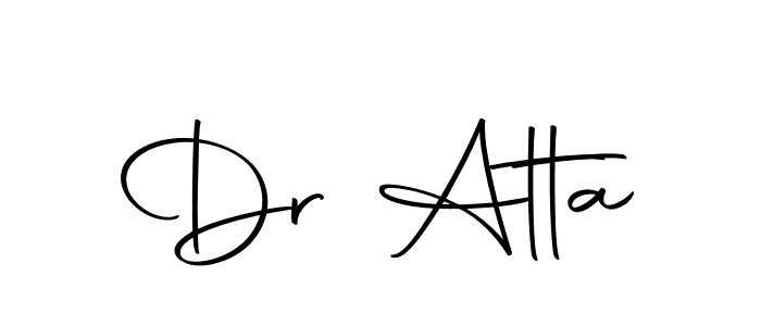 Use a signature maker to create a handwritten signature online. With this signature software, you can design (Autography-DOLnW) your own signature for name Dr Atta. Dr Atta signature style 10 images and pictures png